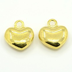 Valentine's Day Findings Alloy Heart Charms Pendants, Golden, 17x15x6mm, Hole: 3mm