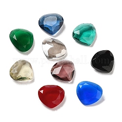 Flat Back Glass Rhinestone Cabochons, Faceted, Diamond, Mixed Color, 10x11x4mm
