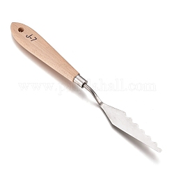 Edelstahlfarben Palette Schaber Spatel Messer, mit Buchengriff, für Künstler Öl Gouache Malerei Messerklinge Werkzeuge, rauchig, 220x22x20mm, messer: 81x18mm
