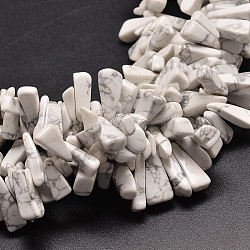Synthetical Howlite Nuggets Bead Strands, 14x5mm, Hole: 1mm, 16inch