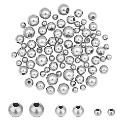 Perlen 150 Stk. 202 Edelstahlperlen, 4/6/8 mm Metall-Unterlegscheibe-Perlen, Abstandshalter, glatte, lose Perlen für die Herstellung von DIY-Armbändern, Halsketten, Ohrringen und Schmuck, Bohrung: 1.5/2/3 mm