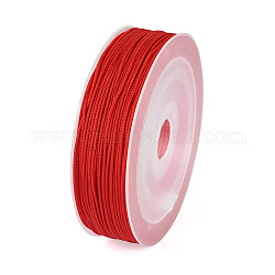 Hilos de nylon trenzado, hilo de mambo, con carrete, para la fabricación de la joya, redondo, rojo, 1mm, alrededor de 49.21 yarda (45 m) / rollo