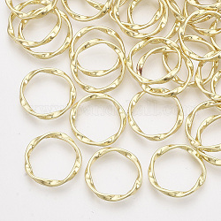 Aleación de enlace rings, anillo de giro, la luz de oro, 16x16x2mm, diámetro interior: 13x13 mm