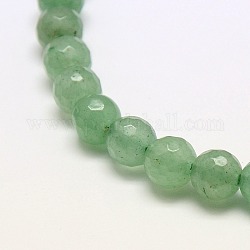 Chapelets de perles en aventurine vert naturel, facette, ronde, 6mm, Trou: 1mm, Environ 62 pcs/chapelet, 15.3 pouce