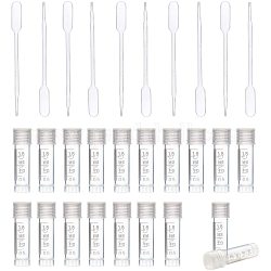 PandaHall 50 Pack 1ml Plastic Graduated Tube Mini Clear Essential Oils Sample Bottles with 10pcs Plastic Droppers for Essential Oils, Chemistry Lab Chemicals, Perfumes, Cosmetic Liquid