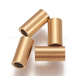 イオンプレーティング（ip）304ステンレス鋼チューブビーズ  ゴールドカラー  6x3mm  穴：2mm