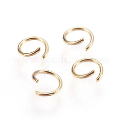 304 Edelstahl offenen Ringe springen, golden, 22 Gauge, 5x0.6 mm, Innendurchmesser: 3.5 mm, ca. 1000 Stk. / Beutel