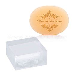 Tampons de savon acrylique clair, fournitures de moules à savon bricolage, carrée, Motif floral, 53x53x16mm, motif: 50x50 mm