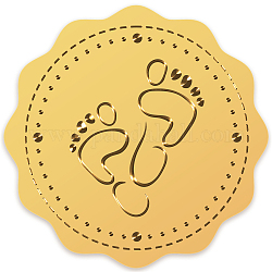 Autocollants en relief auto-adhésifs en feuille d'or, autocollant de décoration de médaille, motif d'empreinte, 5x5 cm
