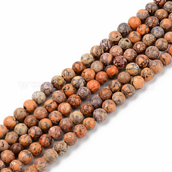 Brins de perles turquoises américaines naturelles, teints et chauffée, ronde, orange foncé, 4mm, Trou: 0.8mm, Environ 84~88 pcs/chapelet, 15 pouce (38 cm)