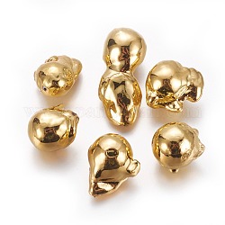 Perlas barrocas naturales perlas cultivadas de agua dulce, con oro chapado fornituras de latón, pepitas, 20~39x14~20x16mm, agujero: 0.7 mm