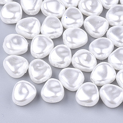 Perles d'imitation en plastique ABS écologiques, haut lustre, larme, blanc crème, 11x10x7mm, Trou: 1.2mm