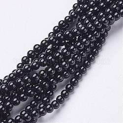 Natural Black Onyx Round Beads Strands, Grade A, Dyed, 20mm, Hole: 1.5mm, about 20pcs/strand, 15.5 inch