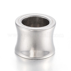 304 perline in acciaio inossidabile, perline con foro grande, vaso, colore acciaio inossidabile, 10x8mm, Foro: 6.5 mm