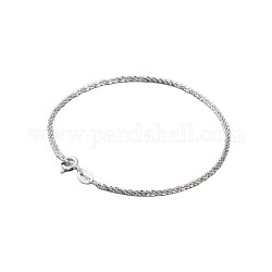 925 braccialetto a catena con corda in argento sterling per ragazze adolescenti, platino, 7-1/8 pollice (18 cm)