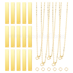 Unicraftale DIY Stamping Blank Tag Pendant Necklace Makings Kits, with Iron Jump Rings, Brass Pendants & Cable Chains Necklace Makings, Golden, Cable Chains: 23.6 inch(60cm), 20pcs/box