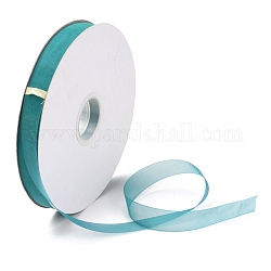 Organza Ribbons, Chiffon Satin Ribbon, for Gift Wrapping, Valentine's Day, Wedding, Birthday Party Decorate, Dark Turquoise, 3/4 inch(20mm), about  200 yards/roll(182.88m/roll)