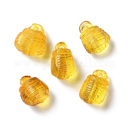 Ciondoli a cestino in ambra baltica naturale, 12.5x12x6.5mm, Foro: 1.5 mm