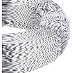 Filo di alluminio rotondo per la creazione di gioielli, platino, 22 gauge, 0.6mm, circa 1492.78 piedi (455 m)/fascio