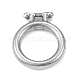 304 Stainless Steel Pendants, Ring Charms, Stainless Steel Color, 29.5x25x4mm, Hole: 2.3x3.5mm