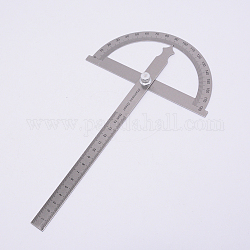 Righello goniometro in acciaio inossidabile, 0-180°/15cm, colore acciaio inossidabile, 283x84x13.5mm