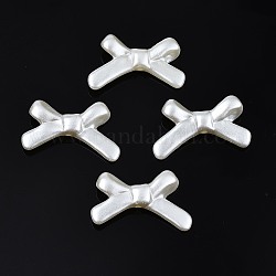 Perlas de imitación de acrílico, alto brillo, lazo, blanco cremoso, 20.5x32.5x6mm, agujero: 1.8 mm