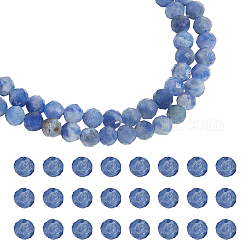 Nbeads 2 brins brins de perles de sodalite naturelles, facette, ronde, 3mm, Trou: 0.5mm, Environ 127 pcs/chapelet, 15.2 pouce