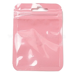 Sacs rectangulaires en plastique à fermeture éclair yin-yang, sacs d'emballage refermables, sac auto-scellant, perle rose, 10x7x0.02 cm, épaisseur unilatérale : 2.5 mil (0.065 mm)