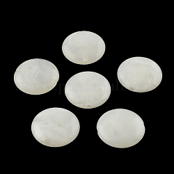 Flachen, runden Edelstein-Imitation Acrylperlen, weiß, 22x8.5 mm, Bohrung: 2 mm, ca. 190 Stk. / 500 g