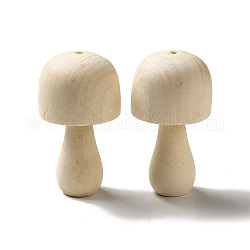Perline di legno naturale, undyed, perla di funghi, papayawhip, 62x34~35x34~35mm, Foro: 3.6 mm