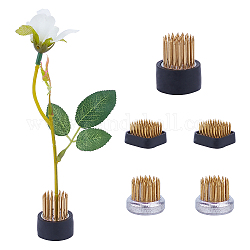 Pandahall 5 pz 3 misure mini portafiori ikebana, quadrata / rotonda decorazione floreale pin rana rana appuntita porta attrezzi fissi per piante