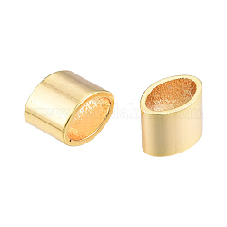 Abalorios deslizantes de latón/cuentas deslizantes, Para hacer pulseras de cordon de cuero., oval, real 18k chapado en oro, 5x6x4.5mm, agujero: 3x5 mm