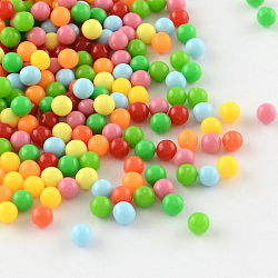 Abalorios de acrílico redondas, perlas sin perforar / sin orificios, color mezclado, 4mm