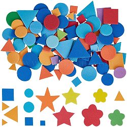 Adesivi in schiuma adesivi autoadesivi, adesivi decorativi, per le arti artigianali che fanno regali per bambini, geometrico, stella e fiore, colore misto, 6~44x10~46x1.5~3mm