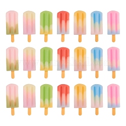 Resin Decoden Cabochons, Imitation Food, Ice-Lolly, Mixed Color, 37x15x6mm, 35pcs/bag