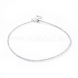 Natur Labradorit Perlen Halsketten, mit 304 Karabinerverschluss aus Edelstahl und Verlängerungsketten aus Messing, facettiert, 15.8 Zoll (40.2 cm)