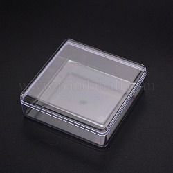 SuperZubehör Aufbewahrungsbehälter aus quadratischem Kunststoff für Perlen, Transparent, 8.5x8.5x3 cm