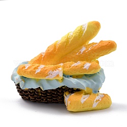 Harz Cabochons, für diy dekoration, Imitation Lebensmittel, Korb mit Brot, golden, 47x59x22 mm