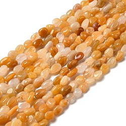 Chapelets de perles jaunes en aventurine naturelle, pépites, 8~14x6~8x4~8mm, Trou: 1mm, Environ 46~48 pcs/chapelet, 39~39.5 cm