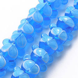 Chapelets de perles vernissées manuelles, fox, bleu profond du ciel, 12~13x17~19.5x15~16mm, Trou: 2.5mm, Environ 40 pcs/chapelet, 16.54 pouce (42 cm)