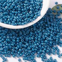 Miyuki runde Rocailles Perlen, japanische Saatperlen, (rr4485) duracoat gefärbte undurchsichtige Wacholderbeere, 8/0, 3 mm, Bohrung: 1 mm, über 422~455pcs / Flasche, 10 g / Flasche