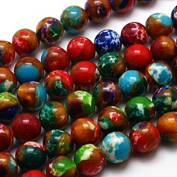 Round Synthetic Imperial Jasper Beads Strands, Dyed, Colorful, 8mm, Hole: 1mm, about 50pcs/strand, 15.7inch