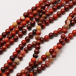 Natürliche rote Regenbogenjaspis runde Perlenstränge, 2 mm, Bohrung: 0.5 mm, ca. 184 Stk. / Strang, 16 Zoll