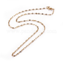 304 из нержавеющей стали кабель цепи ожерелья, с карабин-лобстерами , пайки, золотые, 17.9 дюйм (45.5 см), 2 мм