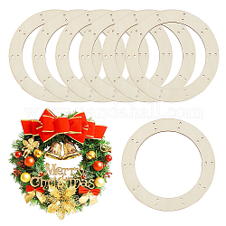 Fingerinspire 8шт рамки для венков для поделок, деревянные кольца для аранжировки цветов, бежевые, 250x2.5 мм, внутренний диаметр: 180 мм