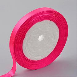 Cinta de raso, de color rosa oscuro, 2 pulgada (50 mm), aproximamente 25yards / rodillo (22.86 m / rollo), 100yards / grupo (91.44m / grupo), 4 rollos / grupo