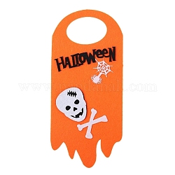 Cintres de bouton de porte en feutre thème halloween, pour les fournitures de décorations d'affichage de fête, motif crâne, 260x120mm