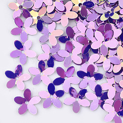Пластиковые блестки, блестки бисер, цветок, розовато-лиловый, 10x10.5x0.5 мм, отверстие : 1 мм, Около 16000 шт / 500 г