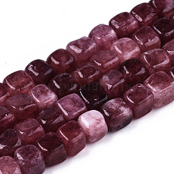 Natural Dolomite Beads Strands, Dyed, Cube, Indian Red, 7~8x7~8x7~8mm,  Hole: 1.2mm, about 50~52pcs/strand, 14.76 inch~15.35 inch(37.5cm~39cm)