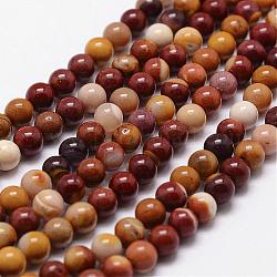 Chapelets de perles en mokaite naturel, ronde, 12mm, Trou: 1mm, Environ 31 pcs/chapelet, 15 pouce